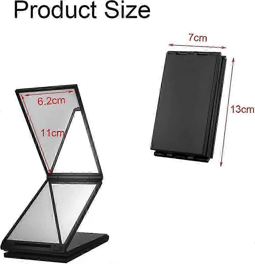 Four Panel Folding Mirror 4 Sided Foldable Makeup Mirror Handheld Mirror Compact Folding Mirror Tabletop Mirror