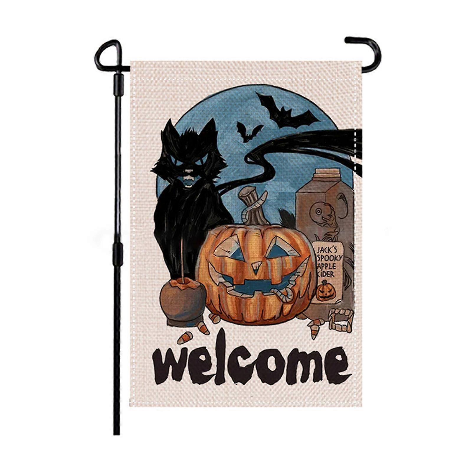 Trick or Treat Garden Flags Wear Resistant and Fade-Resistant Colorful Outdoor Garden Flag Suitable for Add Halloween Atmosphere