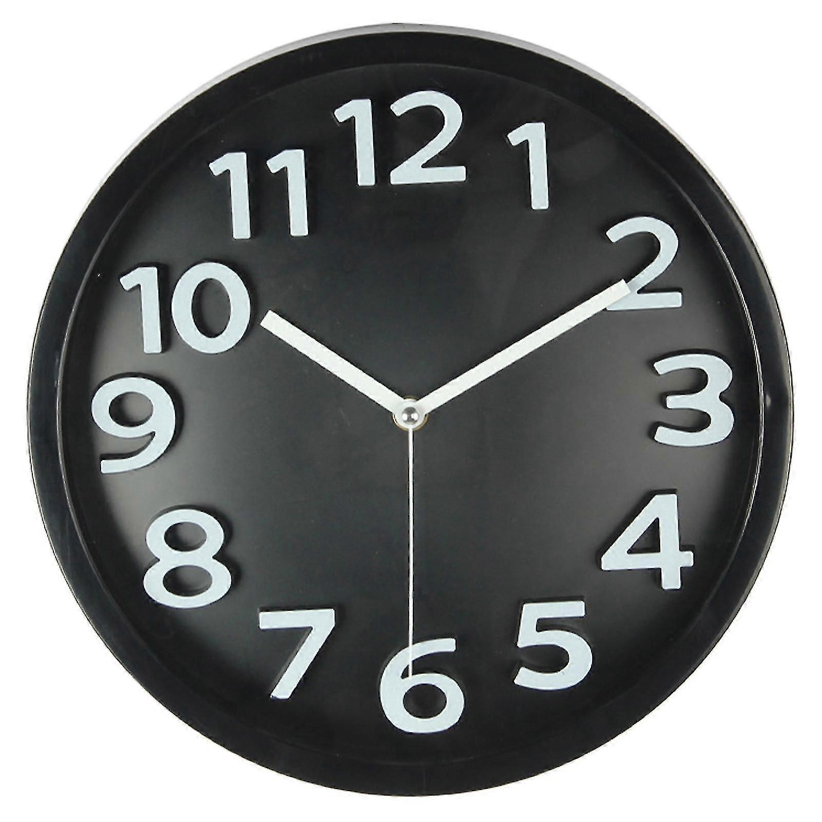 Round Wall Clock Non-Ticking Silent Battery Operated, 3D Numbers Candy Color Analog Clock for Home Decor