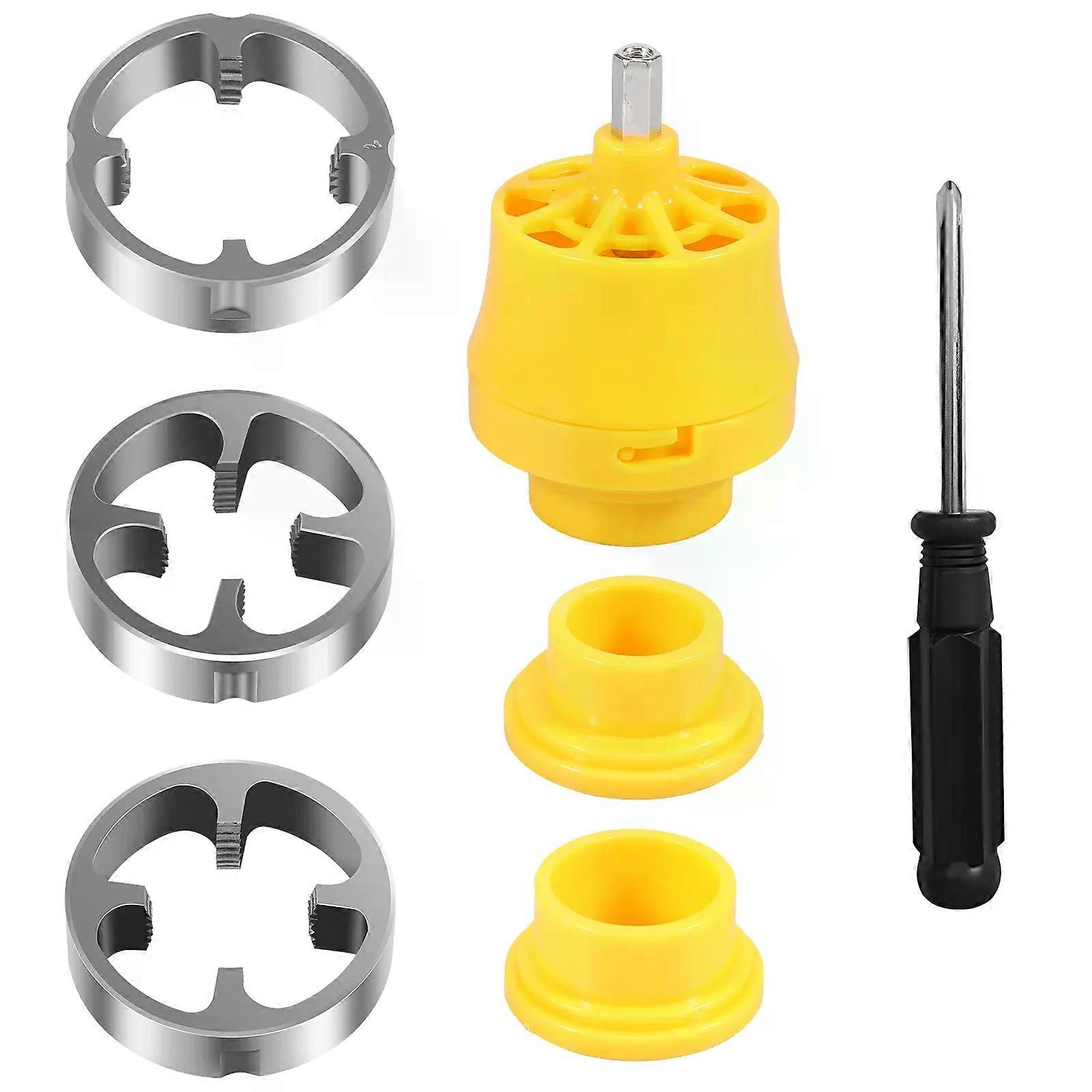 PVC Thread Maker Tool for Electric Drill Pipe Threader Kit with 3 Dies Multipurpose Pipe Threader Plumbing Tool Professional