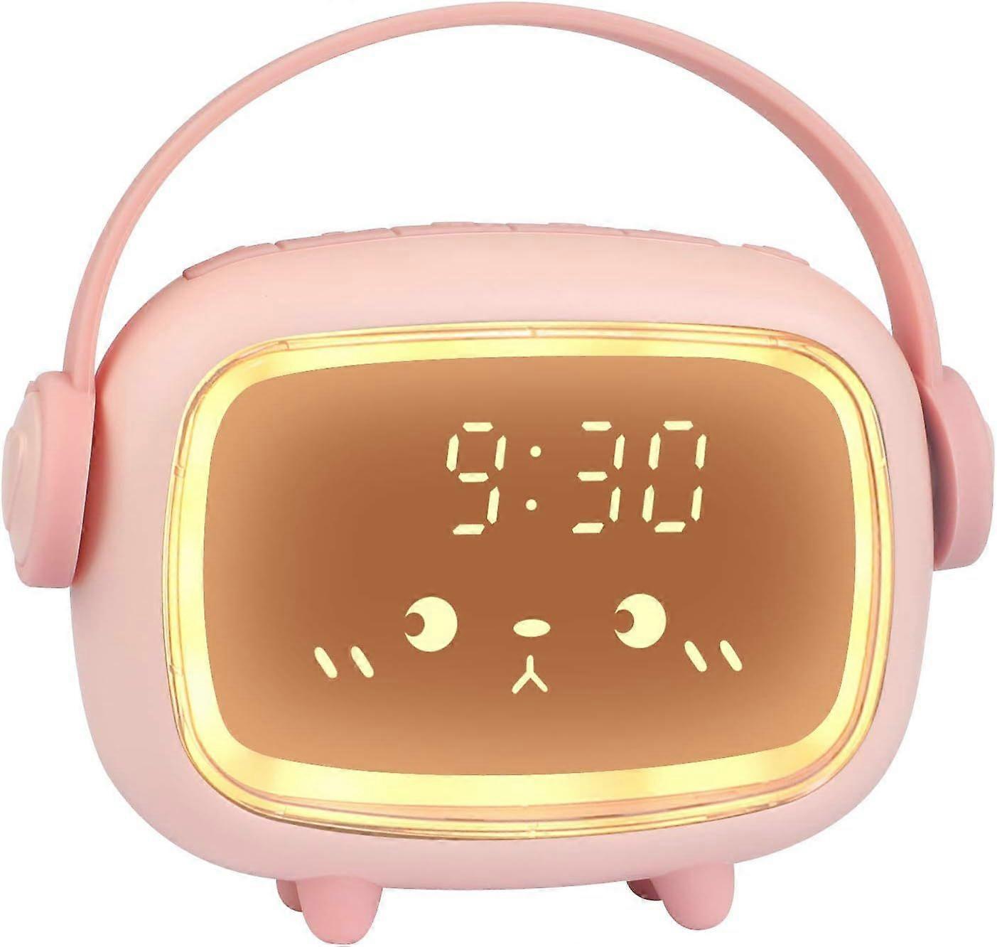 Digital alarm clock for cute alarm clock, night light countdown, snooze, voice control, charging clock