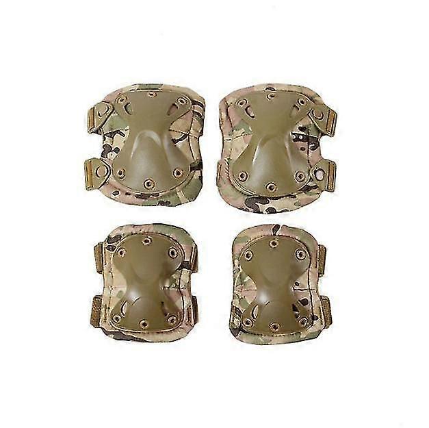 ミリタリータクティカルニー&エルボーパッドセット アンチインパクトハンティングペイントボールシューティング 保護ニーパッドサポート