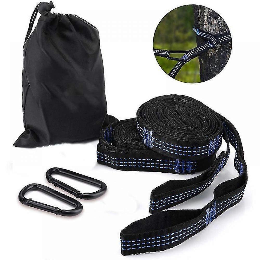 1 Pair Hammock Fixing Set Hanging Straps Tree Straps With 14 Loops 280cm*2.5cm Max 500kg For Camping Hiking Picnic Outdoor Travel
