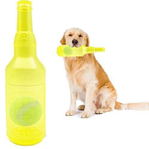 Dog Toys for Aggressive Chewers - Durable Rubber Bottle with Tennis Ball, Interactive Chew Toy for Large Dogs