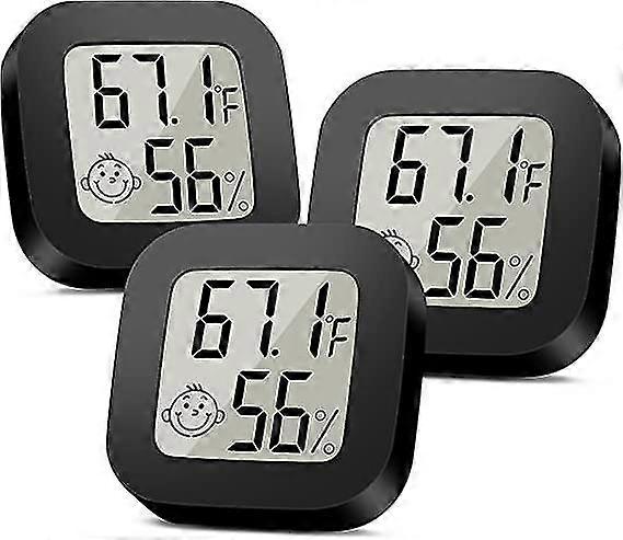 1.7-Inch Clear LCD Display Temperature and Humidity Monitor Pack for Cellar Humidor Basement Pet Reptile Incubator and Office