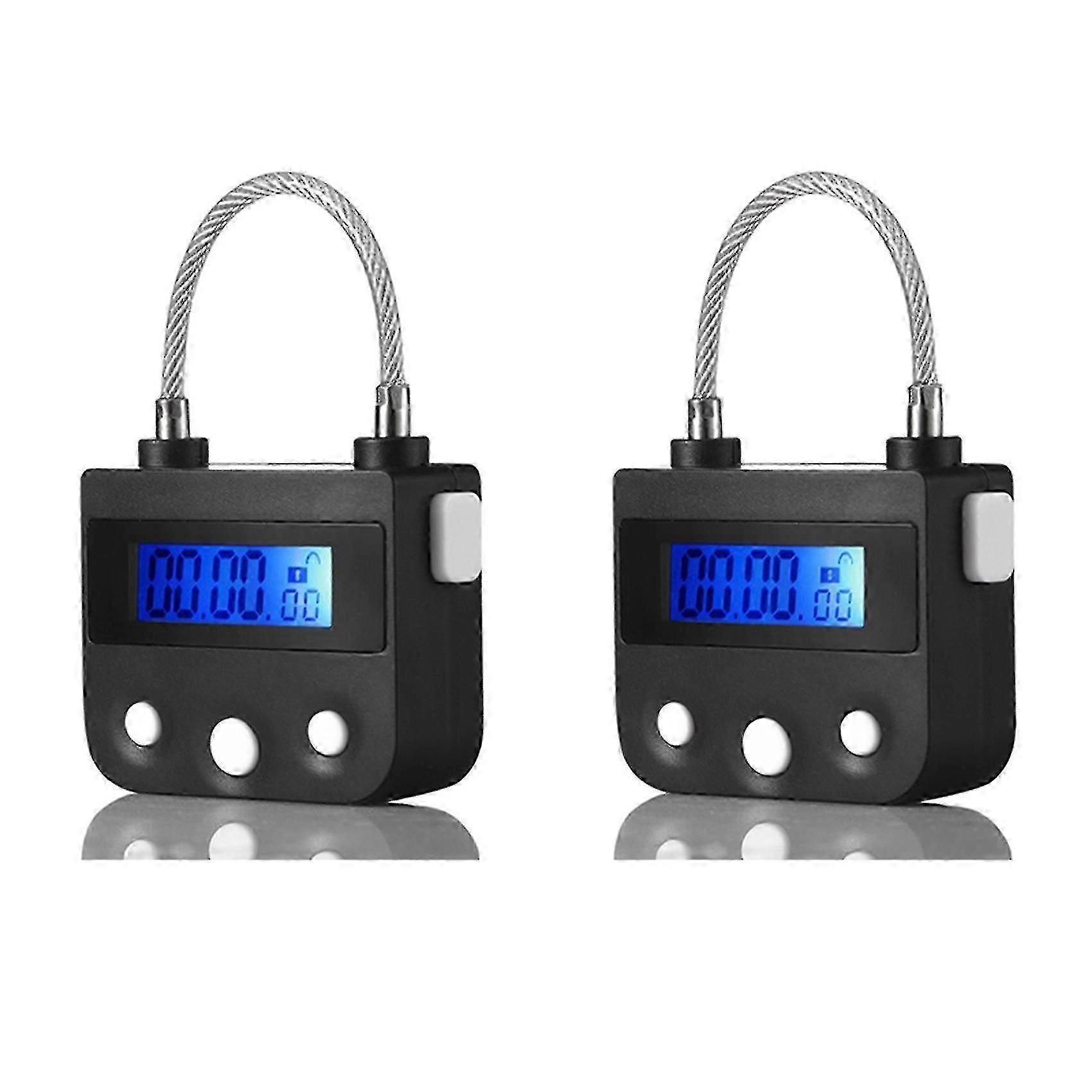 2x Time Lock Electronic Timer Lock Household Temporary Lock Time Lock Electronic Lock Countdown FY