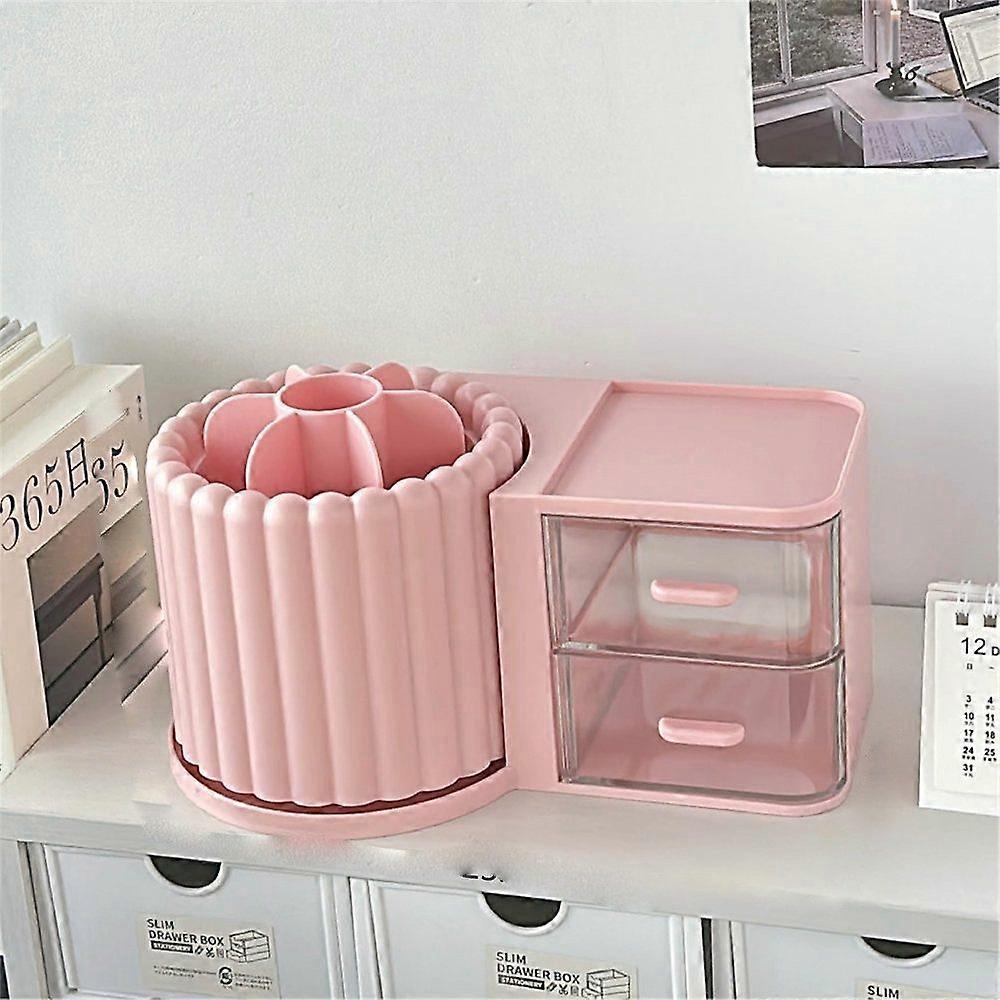 Storage box with drawer Make-up brush holder Rotating compartments Organizer Case