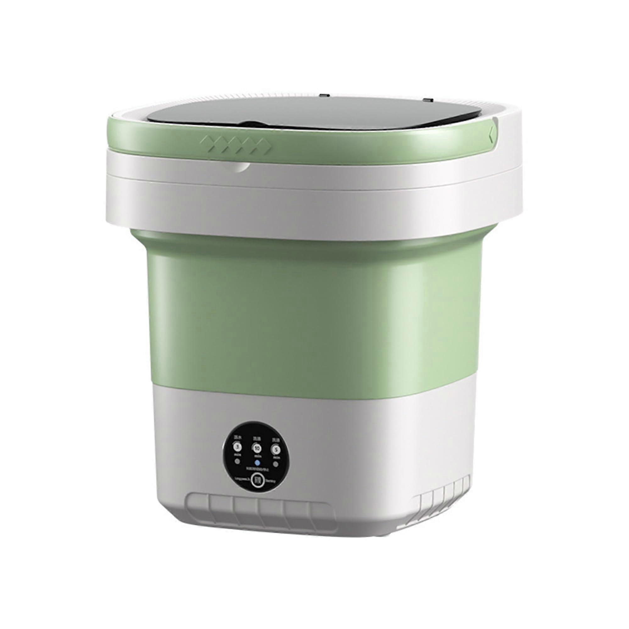Mini portable washing machine, suitable for underwear, socks, clothes, foldable design, spacesaving, very suitable for use on the go (green)