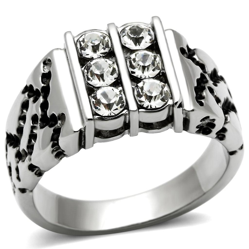 Stainless Steel Ring Top GRD Crystal Clear TK365 for Men Style High