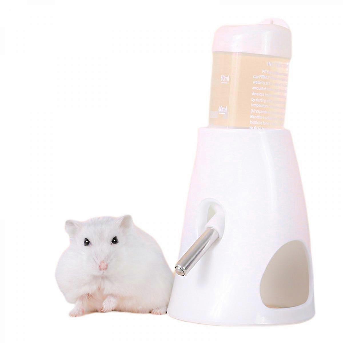 Hamster Automatic Water Bottle Drinking Feeder Dispenser Bottle 80ML with Food Feeder Station bowl Pet Container for Small Animals