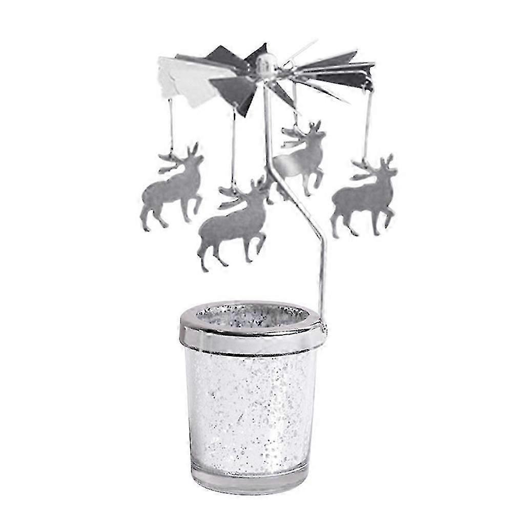 Rotating Carousel Tea Light Hanging Deer Candle Holder Candlestick Room Decor