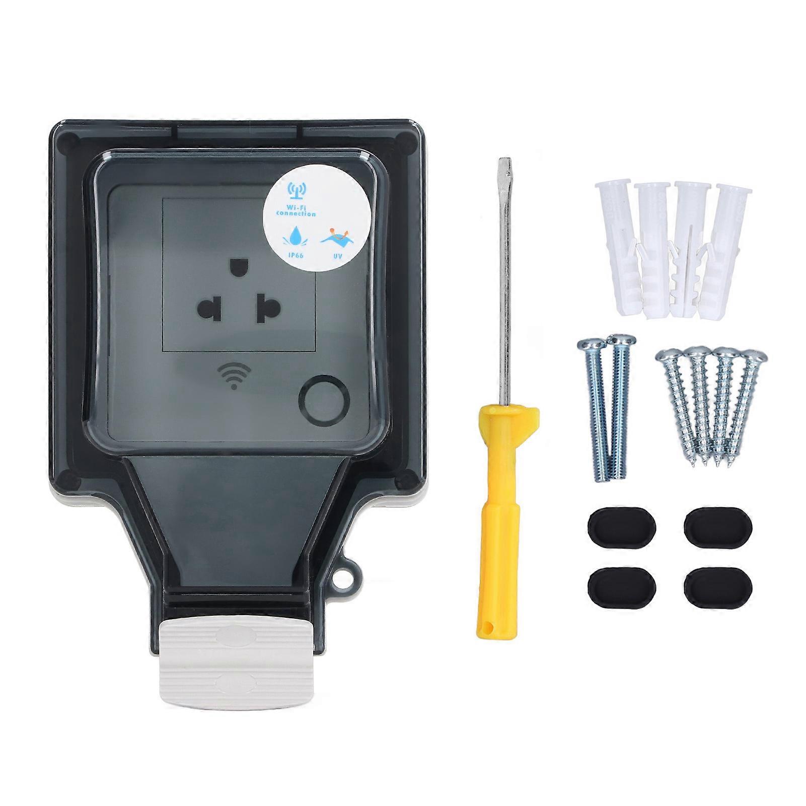 Outdoor Outlet WIFI IP66 Waterproof Socket With Timer for Patio Garden US Plug 110‑250V 16A