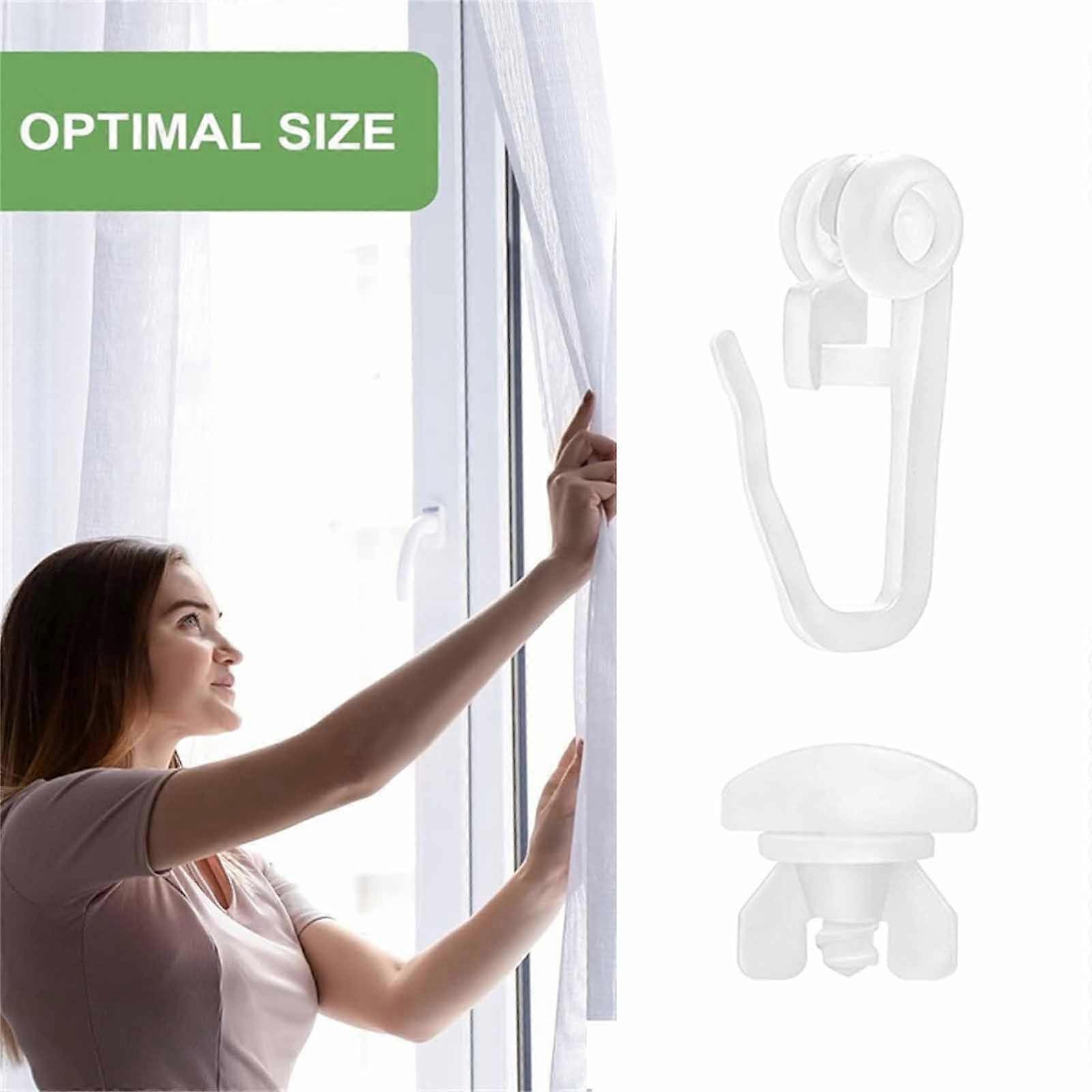 54Pcs Curtain Lock Curtain Roller Inner Rails,End Lock Curtain Rails,Curtain Rails Stoppers for Rails Systems Multicolor