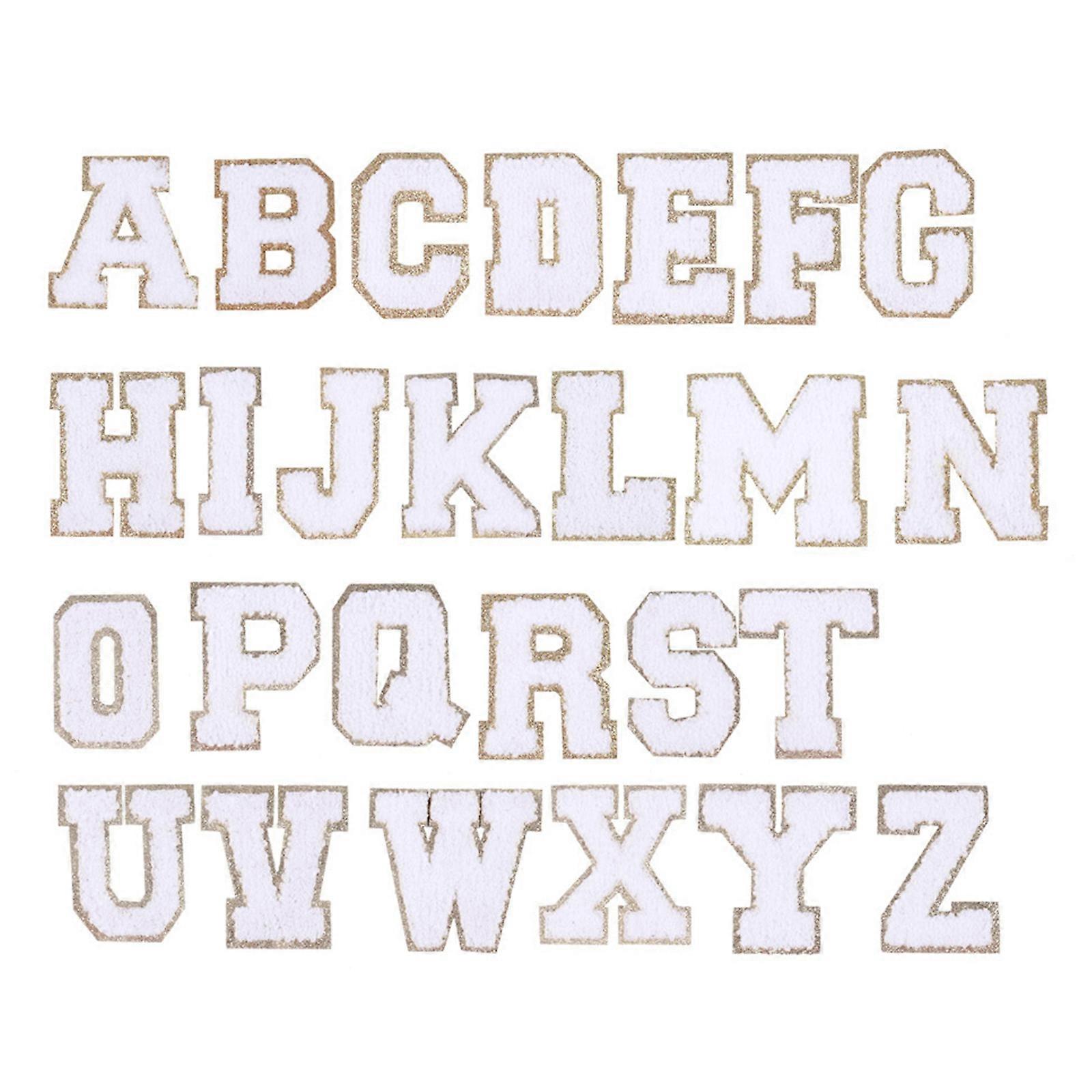 Towel Embroidered English Letter Patches 26Pcs Polyester Alphabet Patch