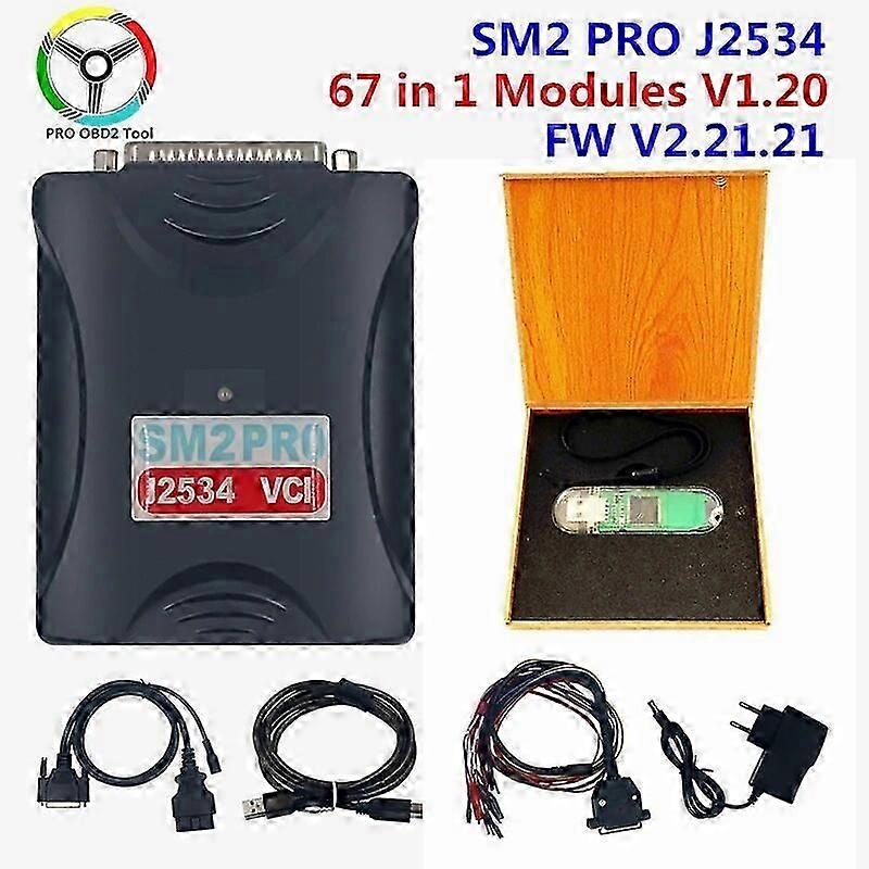 SM2 PRO J2534 VCI PCM ECU Programmeur Dongle 67 IN 1 ECU Lezen & schrijven V1.20 EEPROM FLASH BENCH OBD Update SM2 Hardware 12V/24V