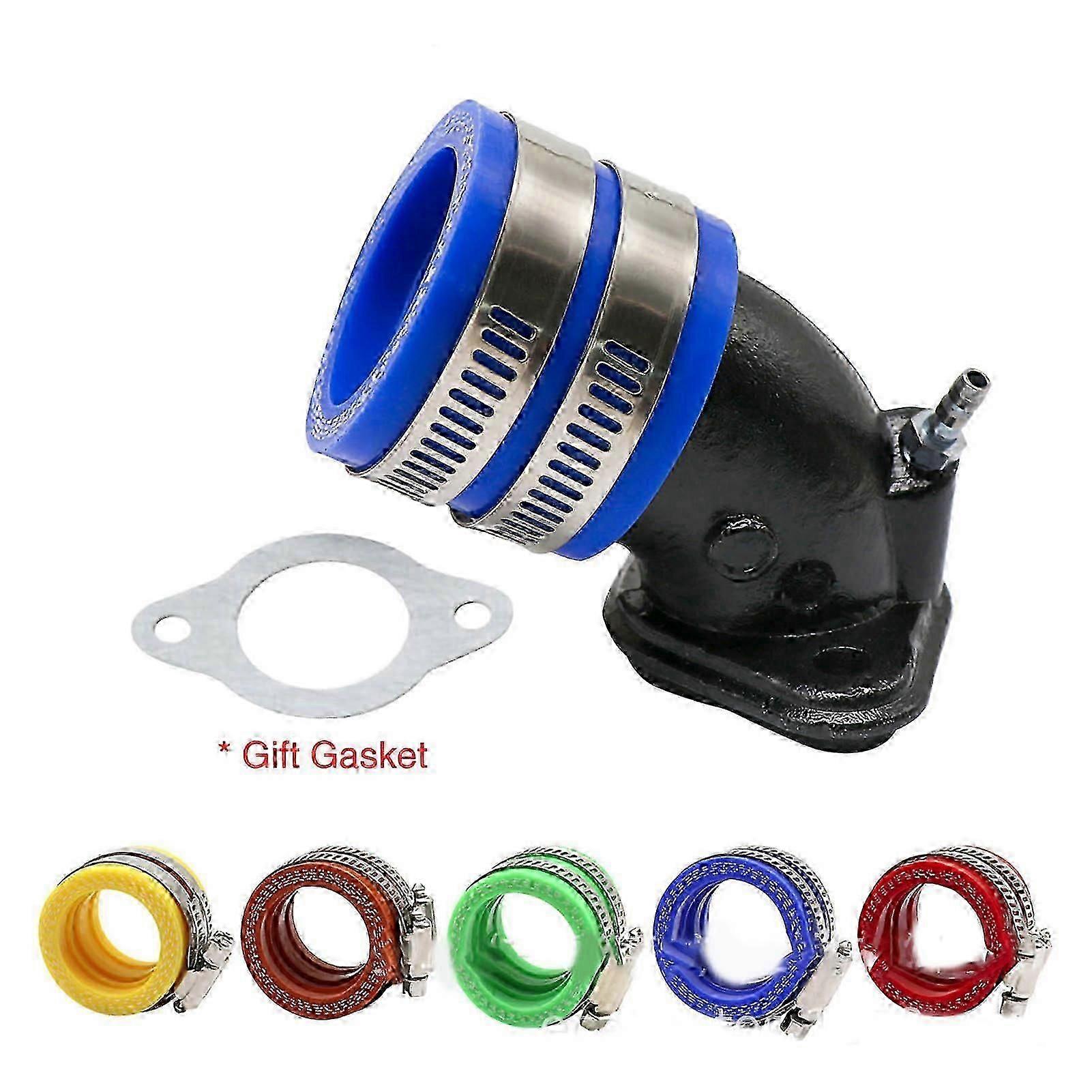Carburetor Intake Adapter Connector Joint Boot for Motorcycle Engine Replacement Parts with Blue Durable Material