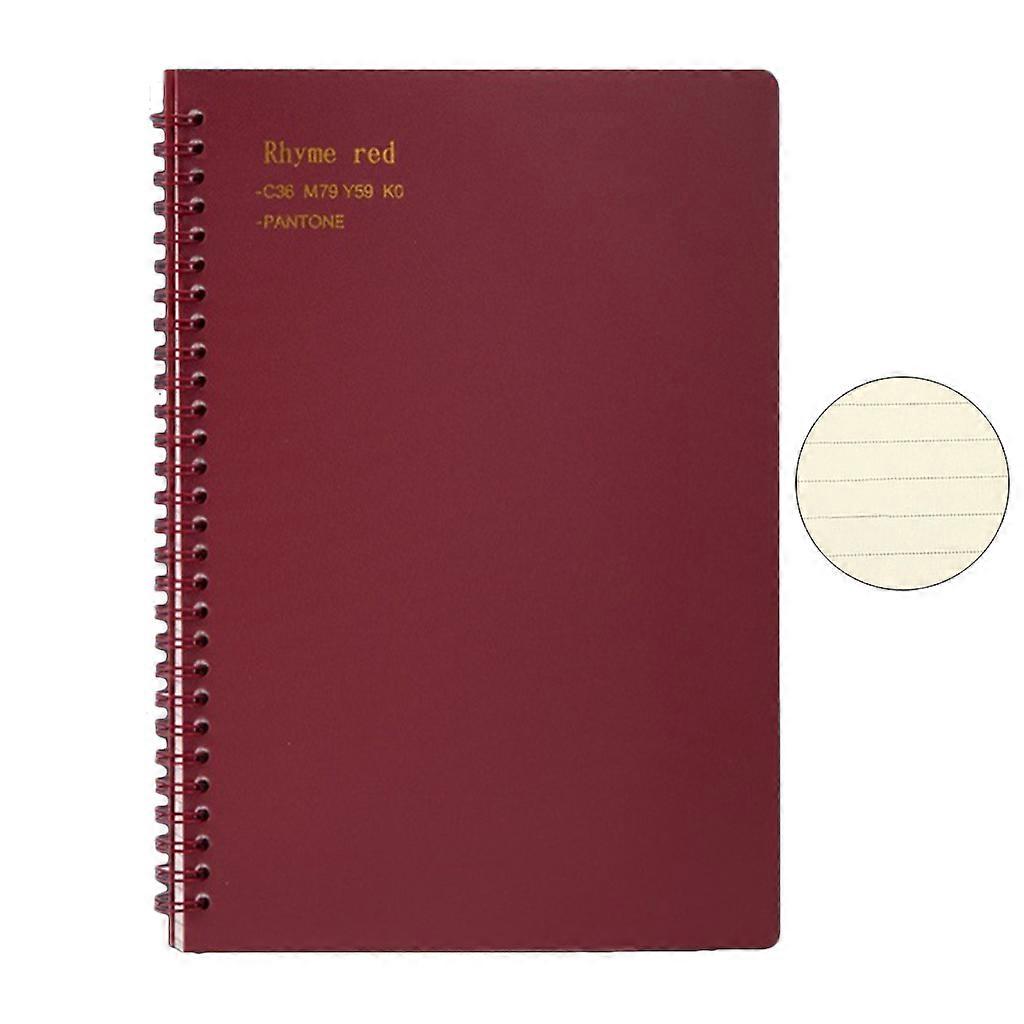 80Sheets Thick Ruled Paper Coil Notebook Writing Journal Notebook,Various Color ,145x210mm,Gift for Students Wine red