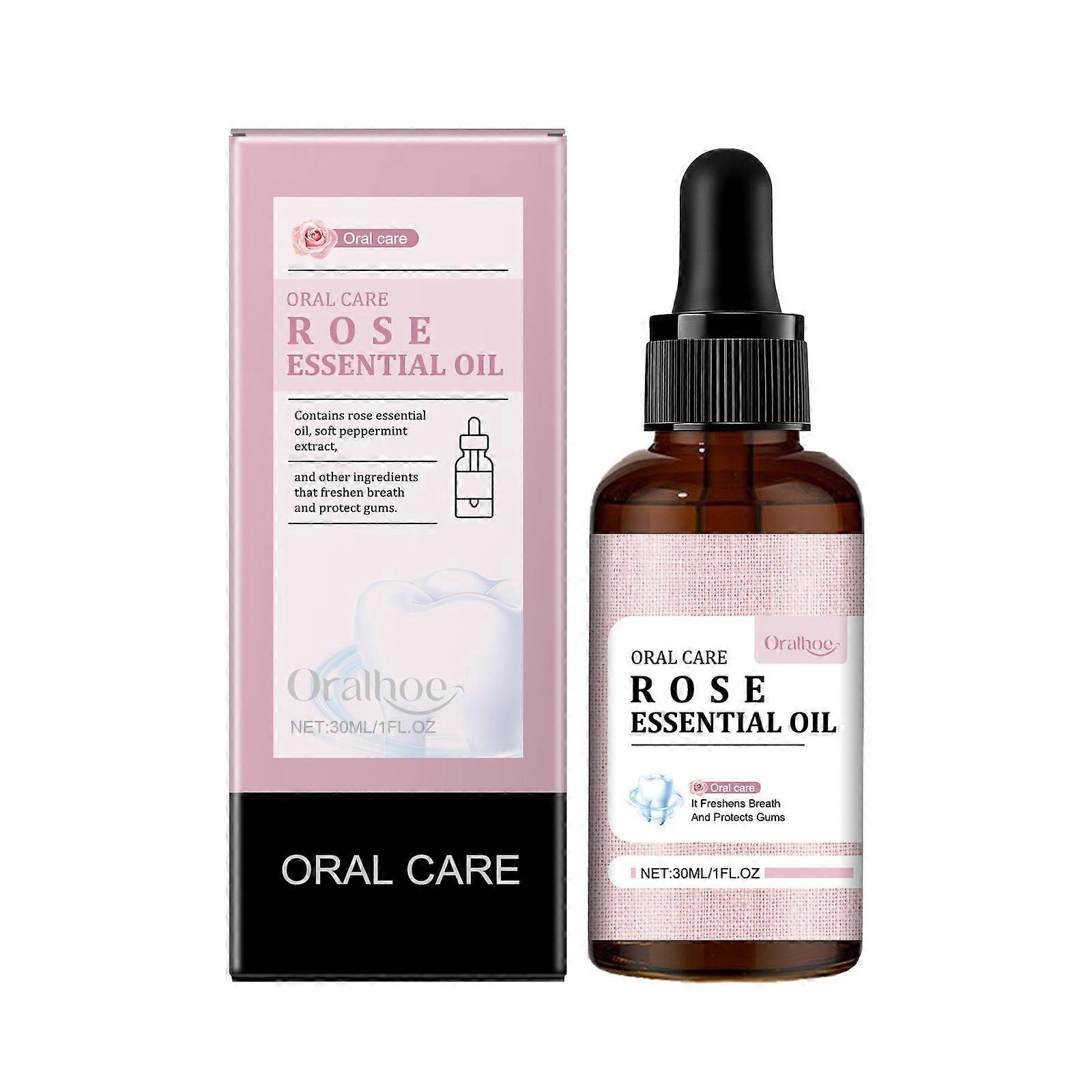 Rinçage bucco-dentaire à l’huile essentielle de rose, à la menthe poivrée et à l’aloe vera pour une haleine fraîche, soin des gencives et épilation des dents jaunes, formule hydratante pour un usage quotidien