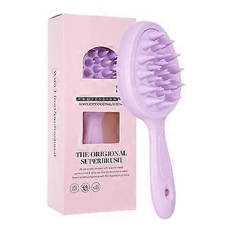 Laveur exfoliant doux pour le corps, masseur de cuir chevelu pour cheveux à longue poignée, brosse de lavage de bain et de shampooing 2 en 1 pour les femmes hommes cadeaux jaune