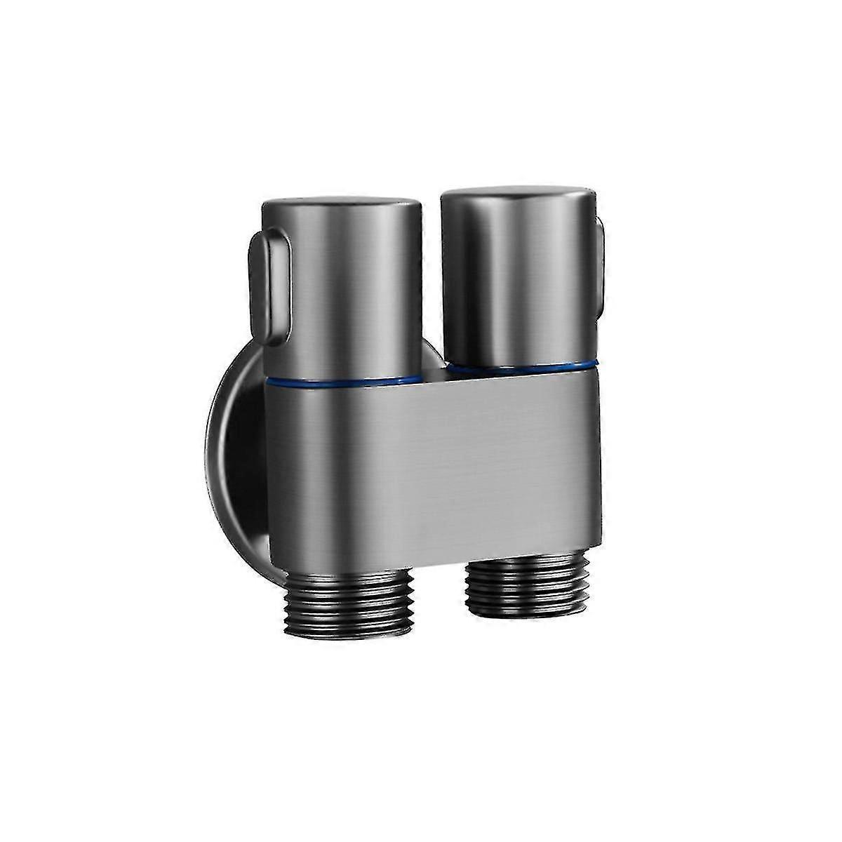 Robinet montat pe perete 1 în 2 ieșire Deviator Angle Valve Robinet de baie cu control dublu pentru autocurățare (gri închis) -ASDF