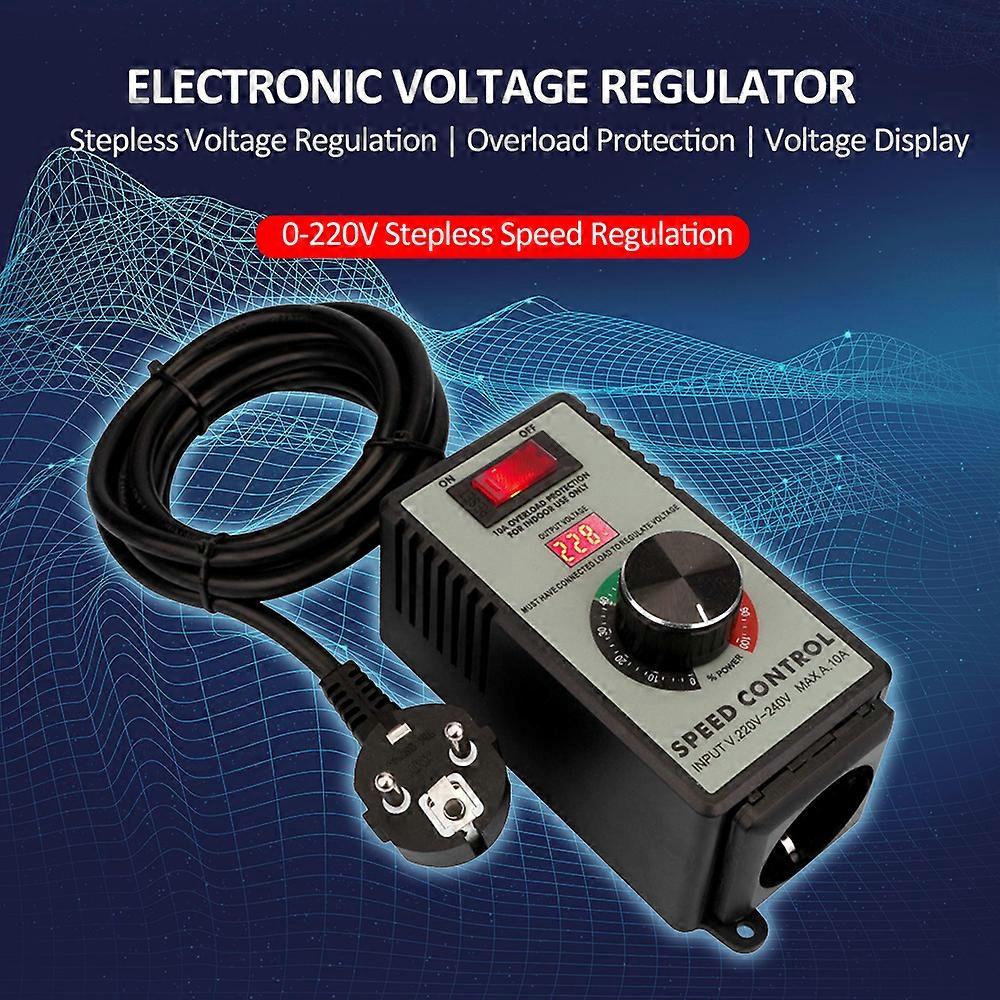 Electronic Voltage Governor AC Motor Speed Controller Electric Router Exhaust Fan Grinder Drill Variable Voltage Regulator Switch LED Display