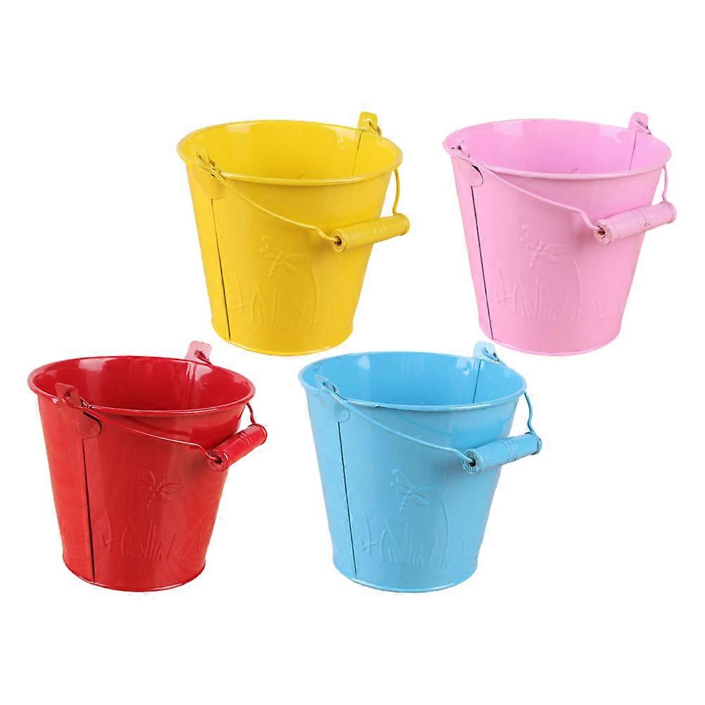 Generic 4pcs Mini Beach Buckets For Tinplate Sand Buckets Lightweight Fun For For Sand And Activities