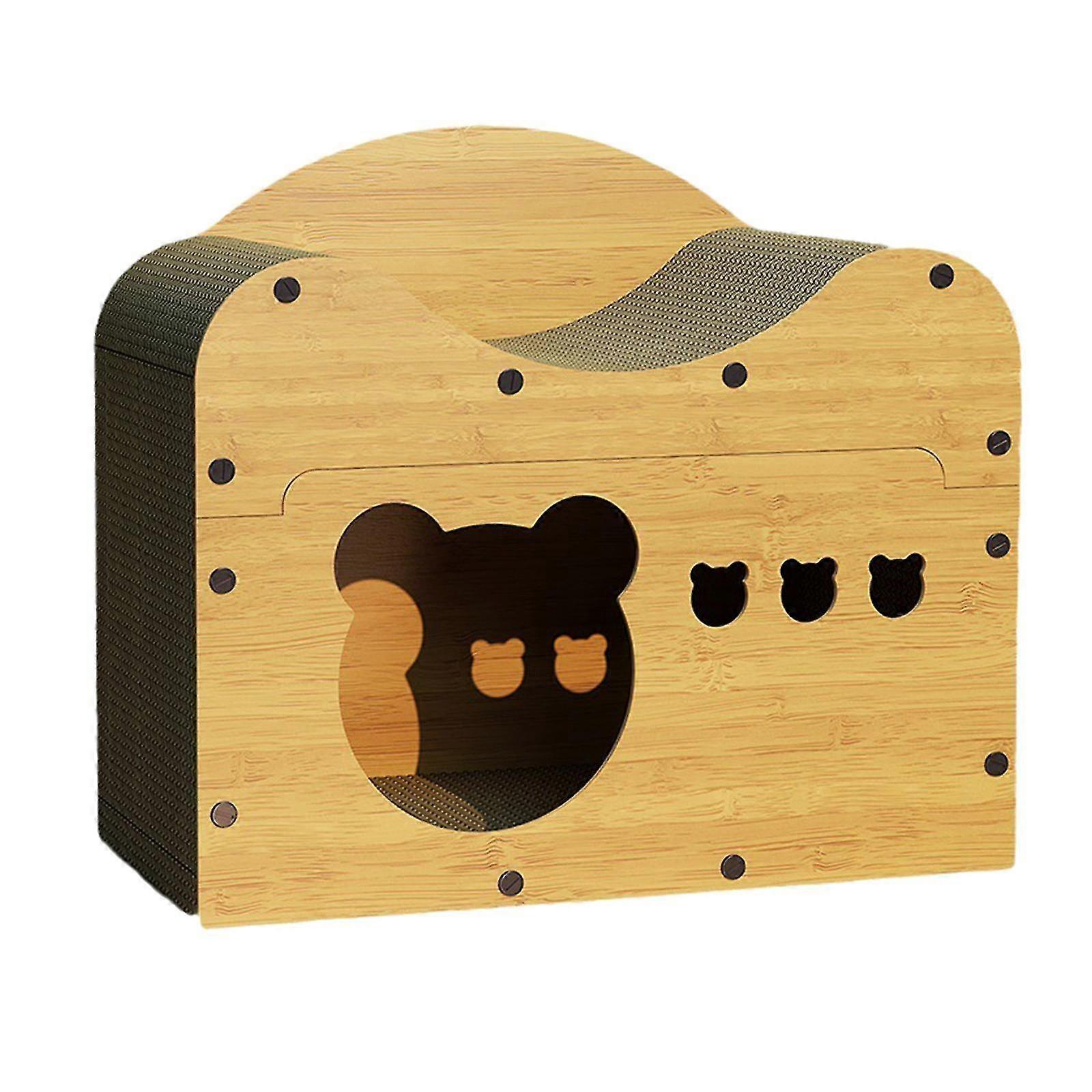 Detachable Design Cat Scratch House for Kittens and Small to Medium Cats, Double Layer Cardboard Sleeping and Playing Scratch Pad