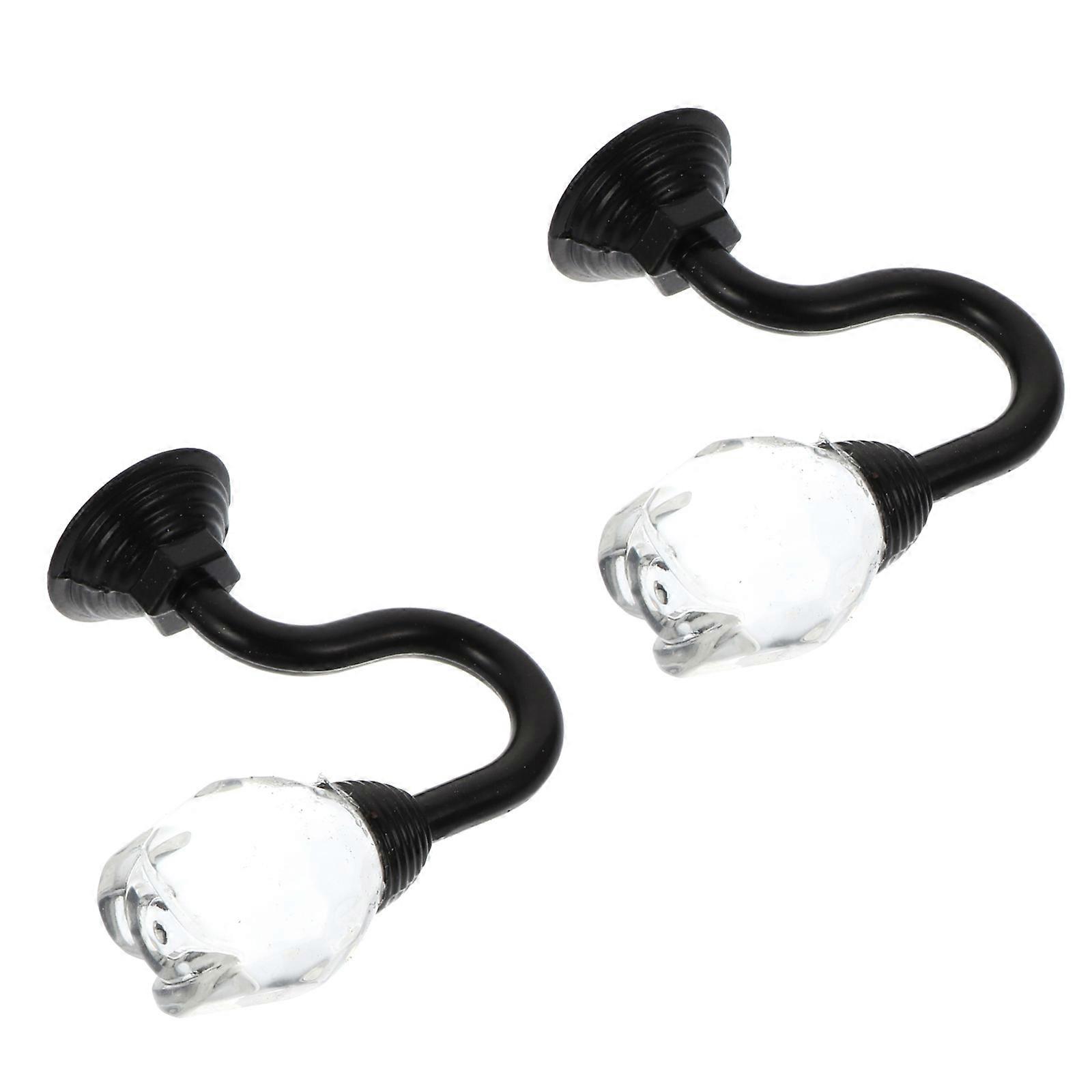 Elegant Curtain Pothooks with Crystal Decorative Hooks for Home 1 Pair Black