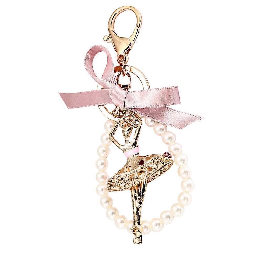 Durable Bling Key Ring, Adorned with Artificial Pearls, Adds Elegance to Daily Wear