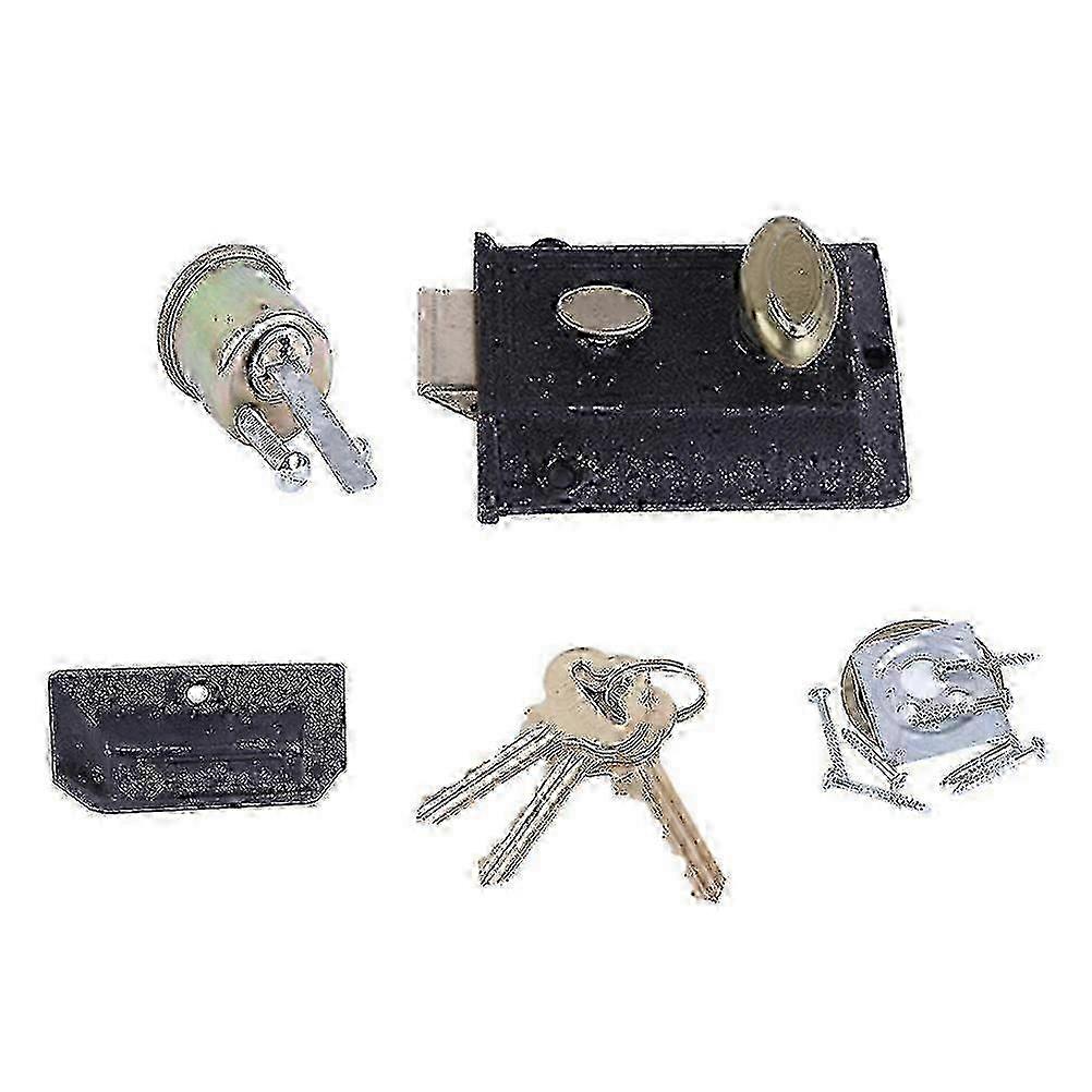 Durable Vintage Spring Outdoor Lock Made of Cast Iron, Designed as an Anti-Theft Solution for Enhanced Security
