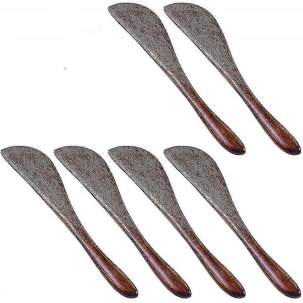 6 Pacote Faca de Manteiga de Madeira, 6 Facas condimentos de 6 polegadas Wood6 Pack Faca de Manteiga de Madeira, 6 Polegadas Facas condimentos madeira