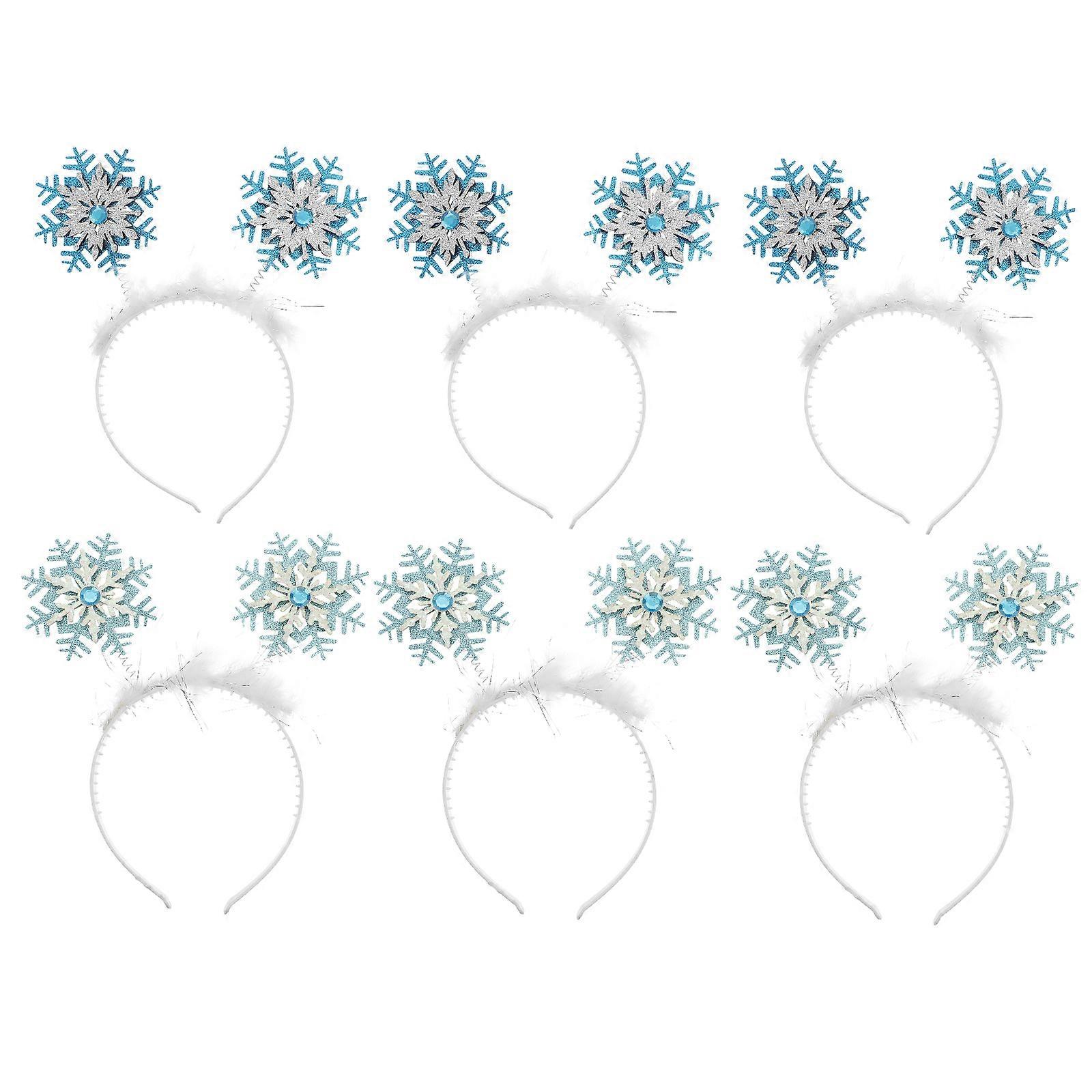 6pcs Snowflake Head Bopper Christmas Snowflake Headband Snowflake Hair Hoops Costume Hair Accessory