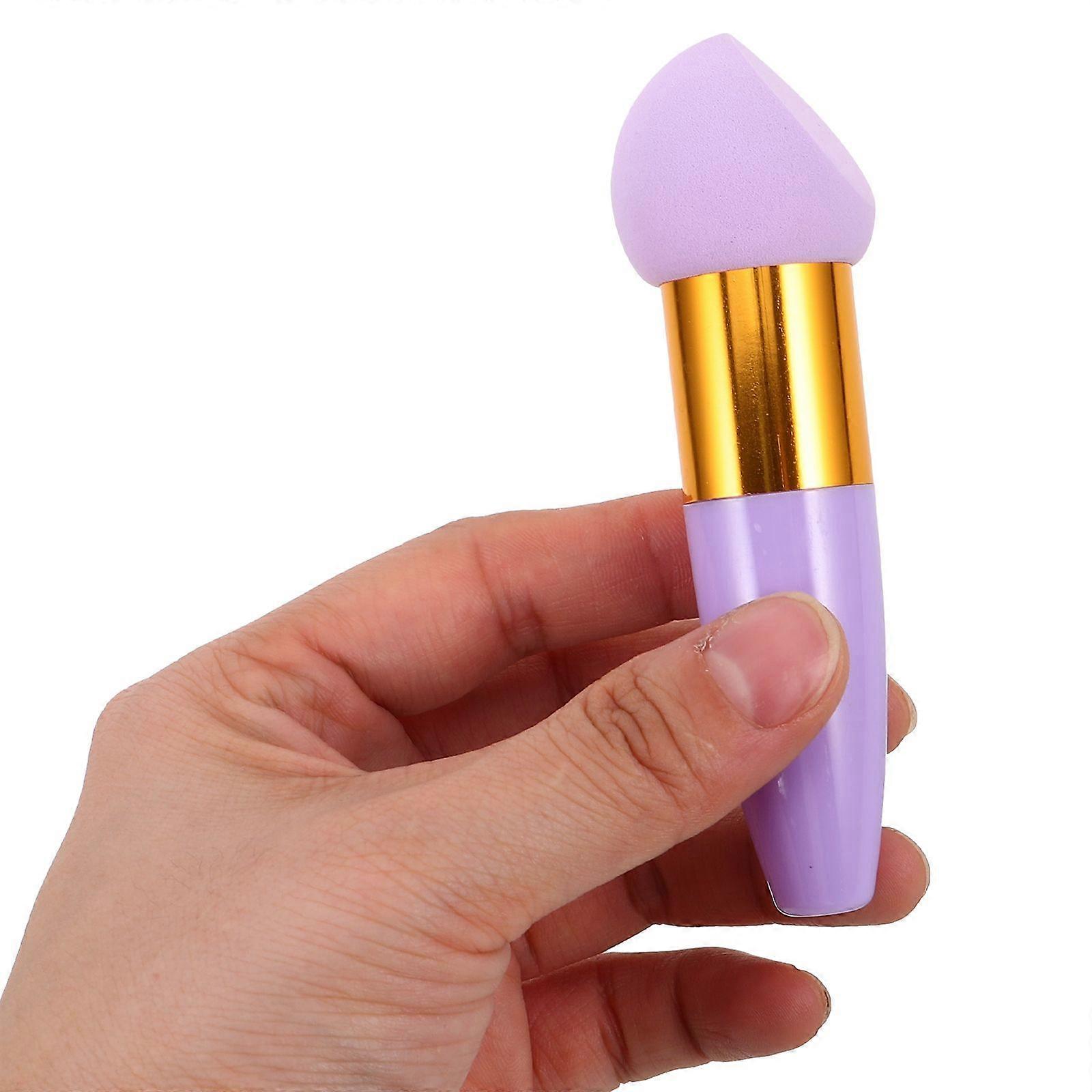 3pcs Angled Makeup Sponge with Handle Sponge Puff for Foundation Powder Blending Reusable Portable Makeup Sponge for On-the-Go Touch-Ups