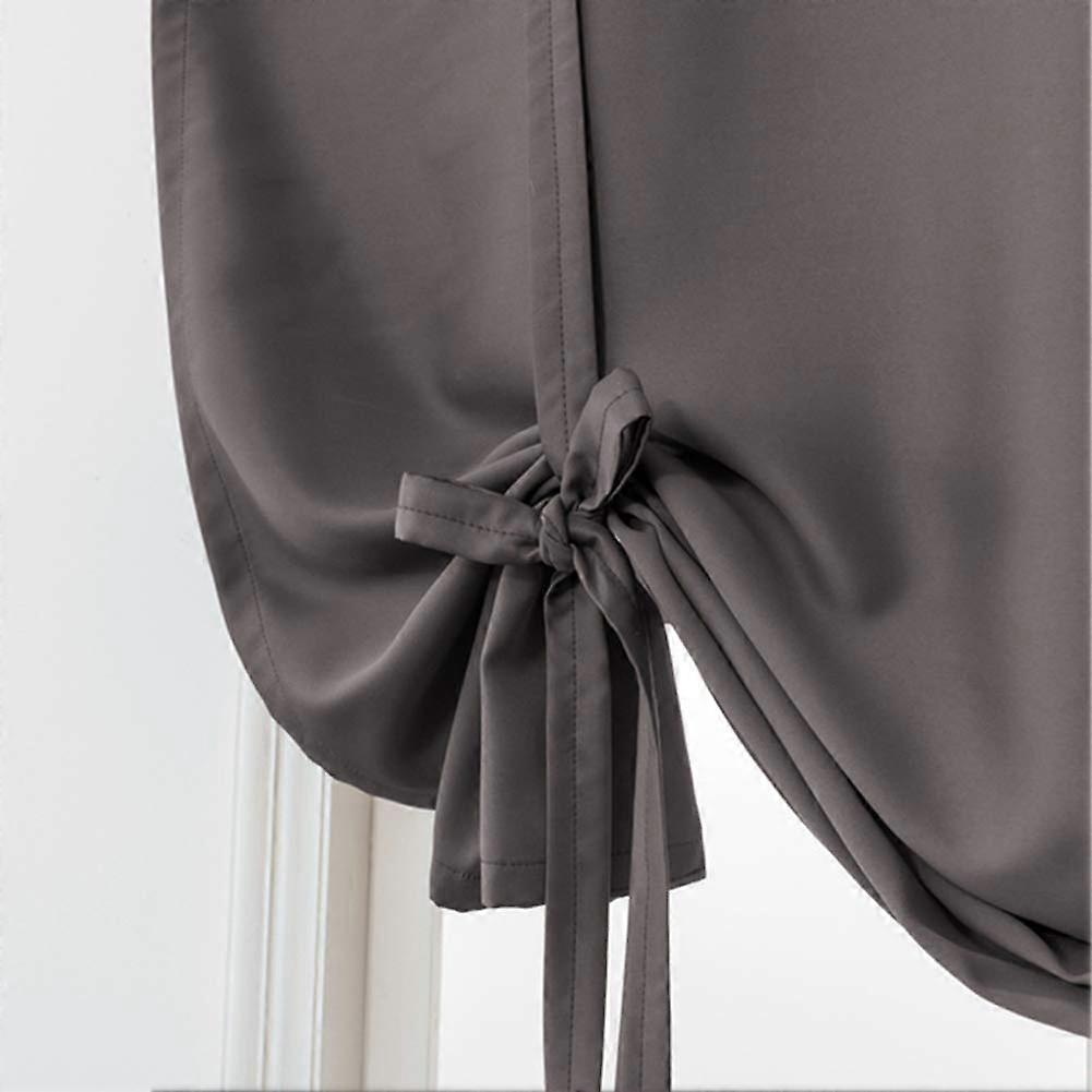 Blackout Curtain Thermal Insulated Adjustable Balloon Curtain Shade for Small Window Rods 39' x 55' Dark Grey