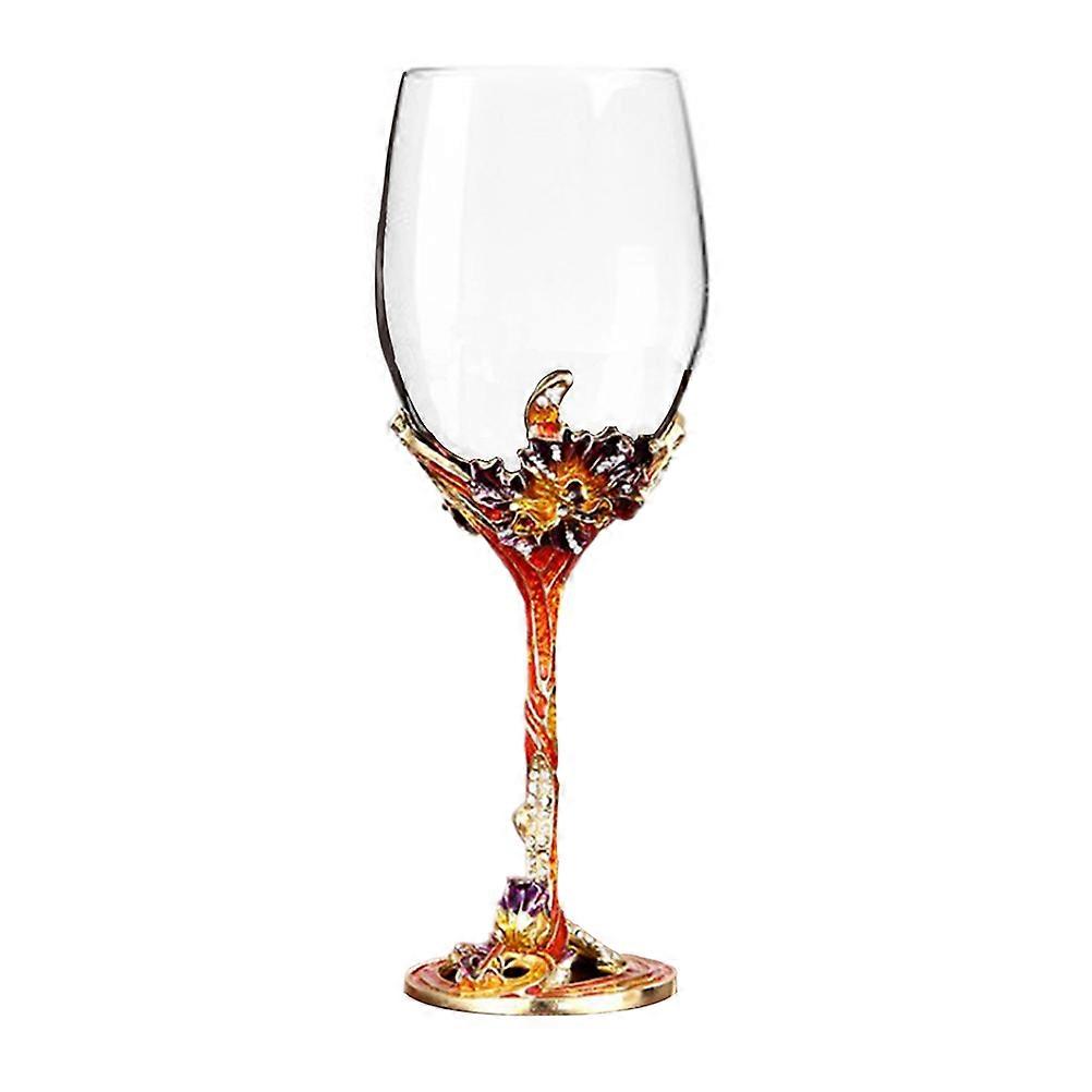 Vintage Glassware Red Glass Cups Goblet Shape For Dinner Party Beverage Serving 350ml Multi Color Special Style Design Easy to Clean 1Pcs