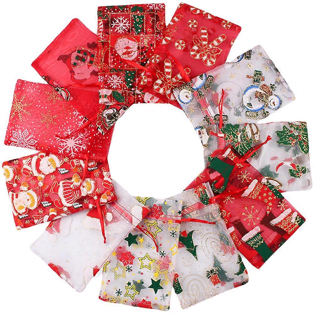 الحلوى الحقيبة الرباط أكياس الأورجانزا مادة عيد الميلاد حزب الهدايا إعطاء المناسبات 20 قطعة