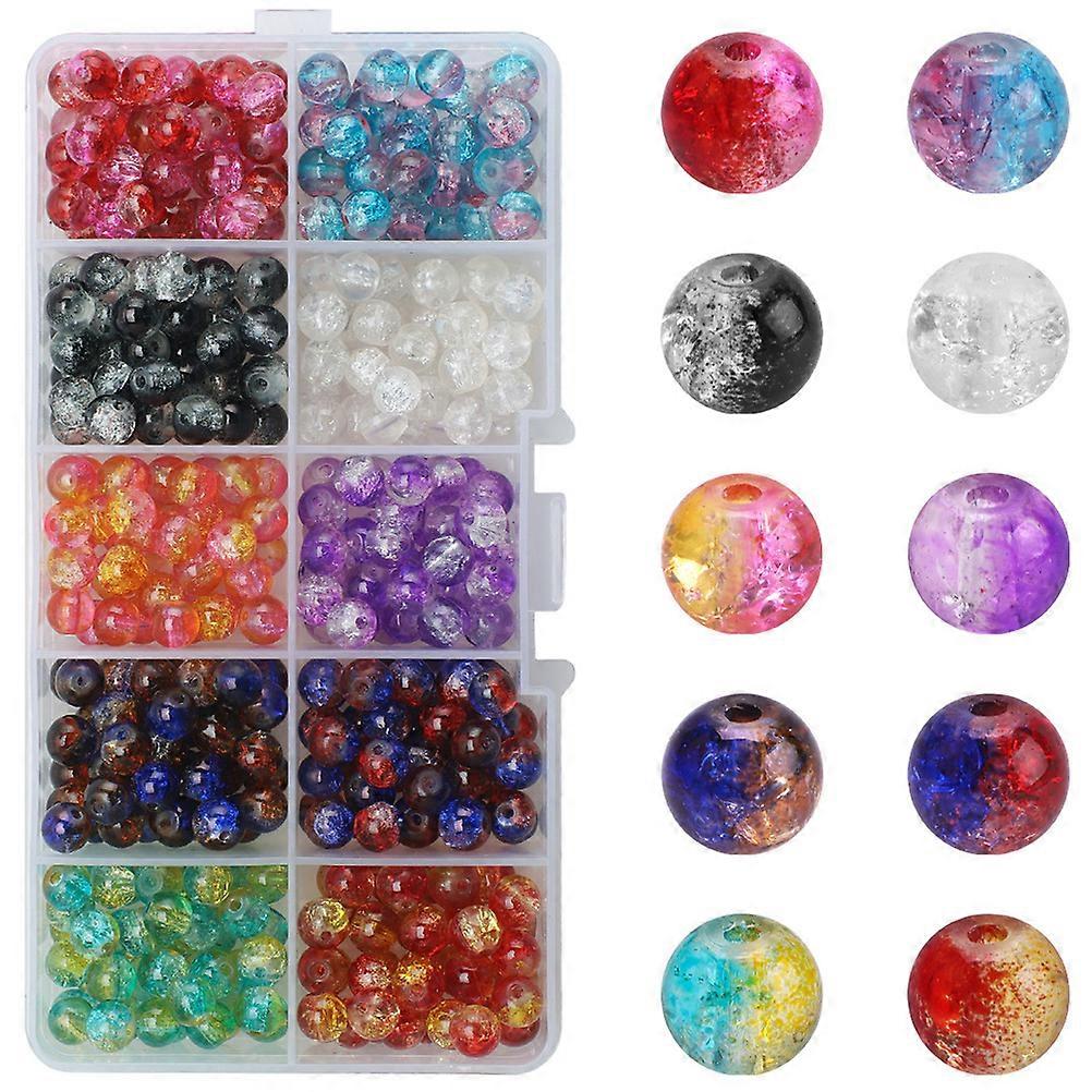 Floral Glass Beads Assortment Bulk DIY Craft Supplies for Bracelet Jewelry Making with Round Loose Beads for Creative Projects