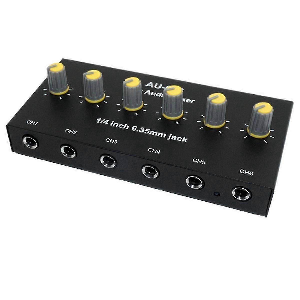 6 Channel Audio Mixer Headphone Microphone Mic Amplifier Hub