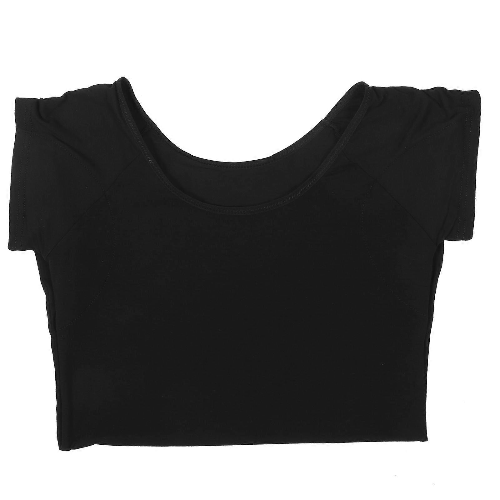 Sweatproof Undershirt Women Sporty Underarm Sweat Absorbent Black 1Set