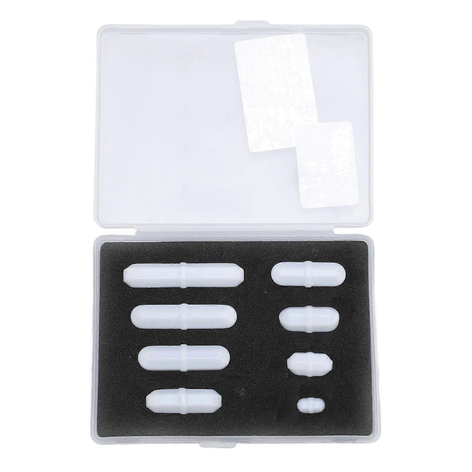 Set of 8 PTFE Magnetic Stirring Bars (10, 15, 20, 25, 25, 30, 35, 40 mm) for Laboratory