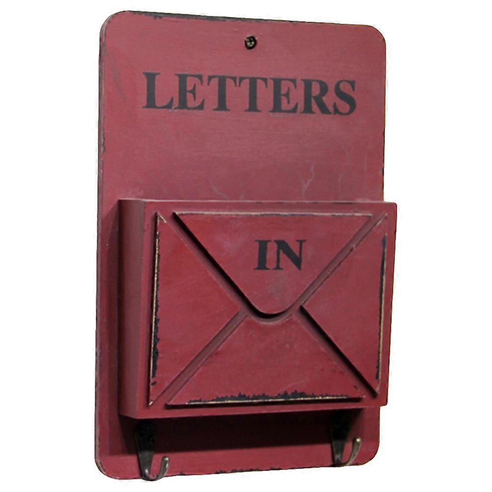 Wall Mount Mail Organizer Wooden Rectangular Shape For Bathroom Organization 1Set