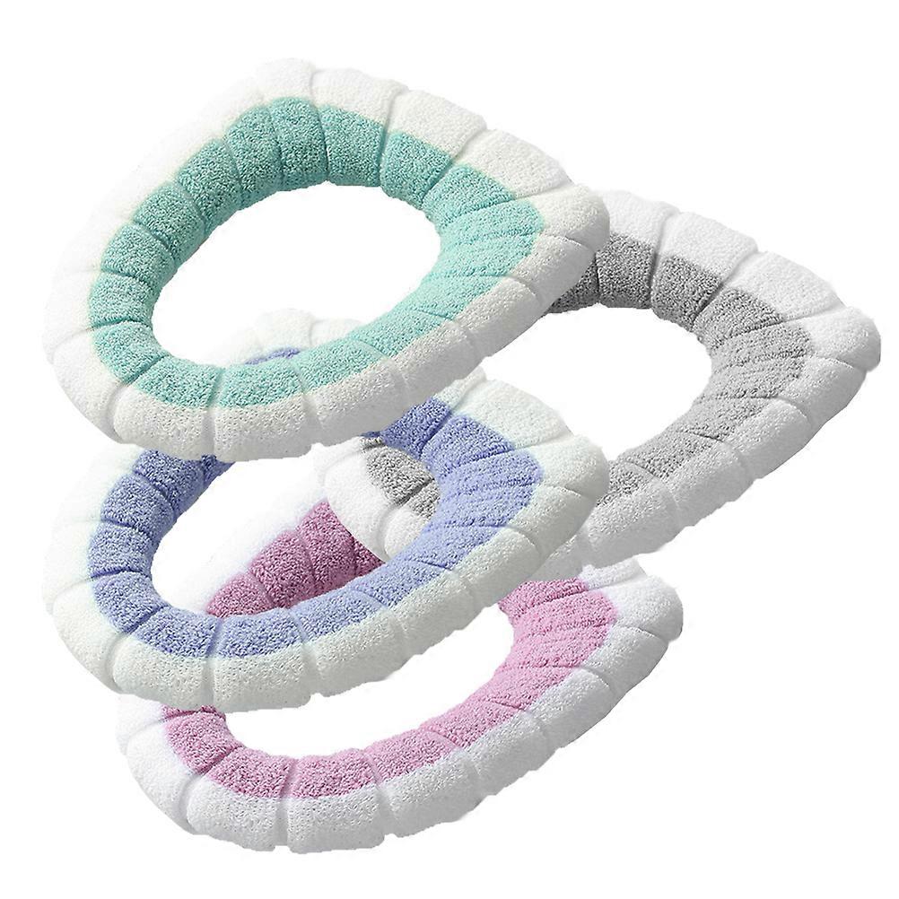 Toilet Seat Cover Pads Pumpkin Shape Home Bathroom Soft Toilet Seat Cushion Assorted Color 47x35x0.2cm Warm Reusable