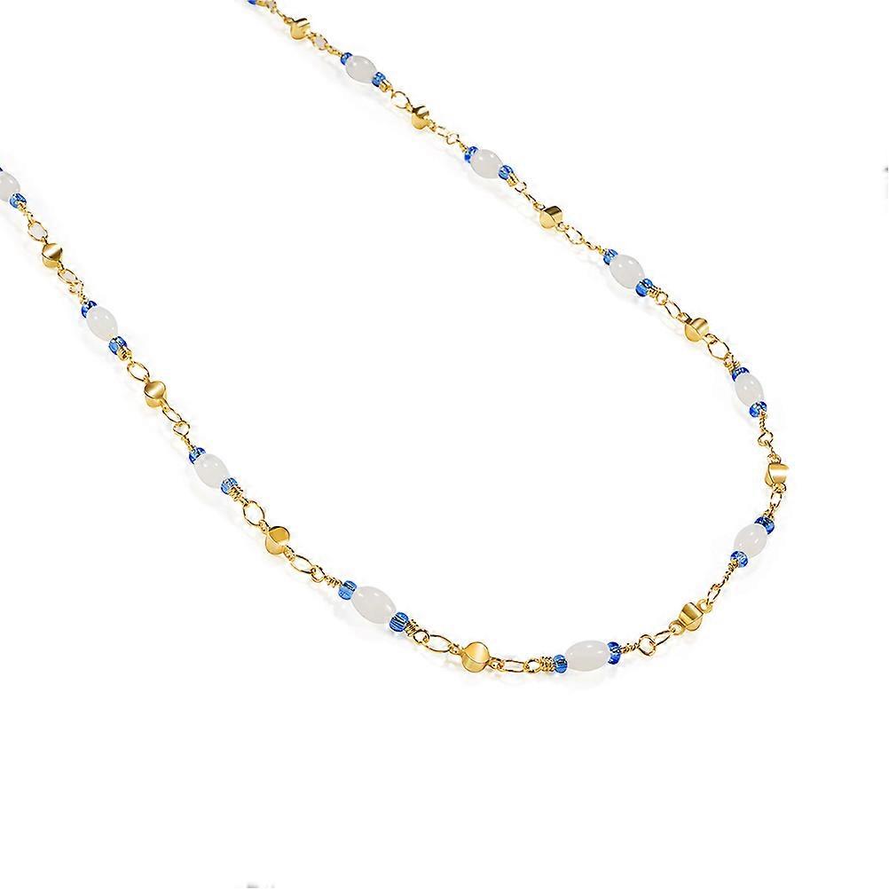 Glasses Neck Chain Eyeglass Chain Beads Inlaid Eyewear Holder for Traveling Golden 79x0.5x0.5cm Prevent Glasses from Falling 1Pack