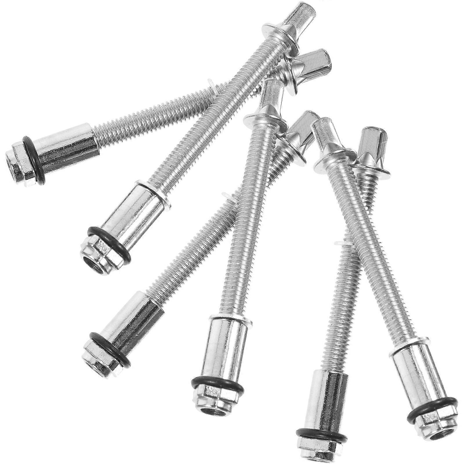 6pcs Snare Drum Tension Rods Durable Hardware Screws for Percussion Kit Replacement and Performance