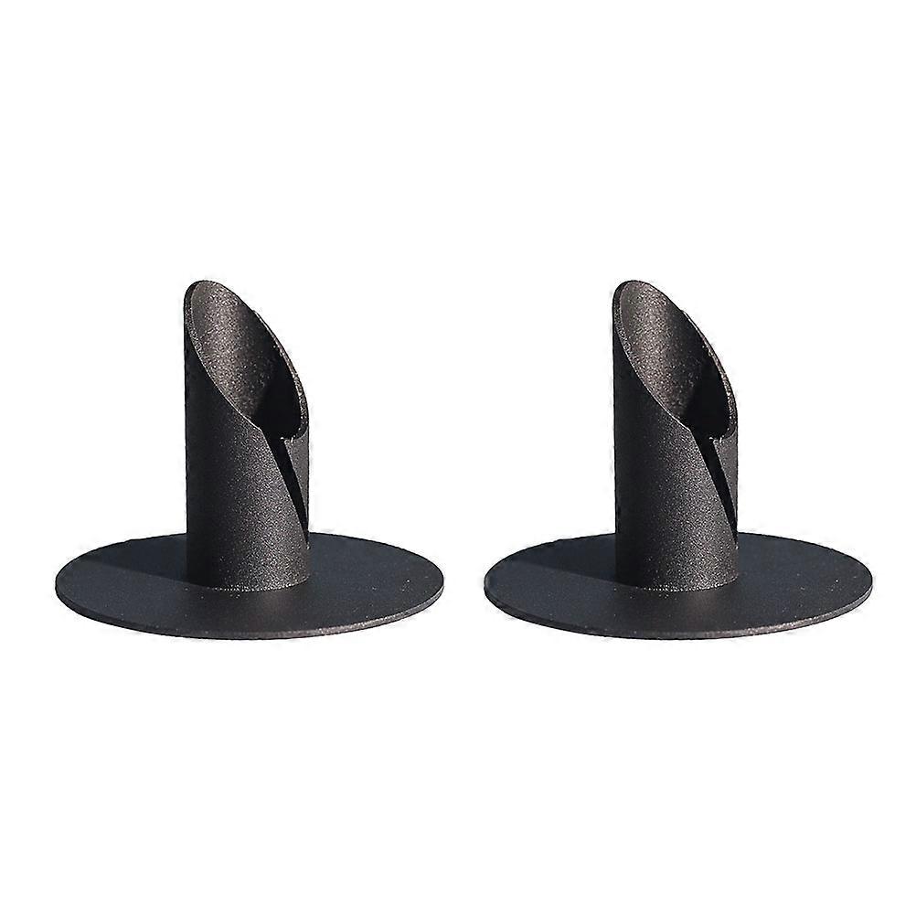 Retro Iron Candlestick Holder Square Simple Desktop Holder Black 8X6.5CM Home Decoration 2Pack