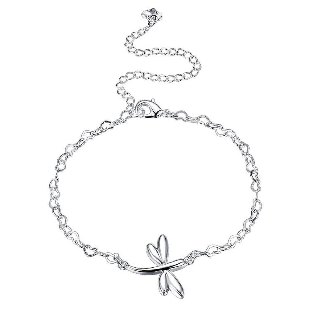 Non-Fading Anklet Silver Pattern Butterfly Foot Chain Jewelry for Women Beach Party Style 1Pack