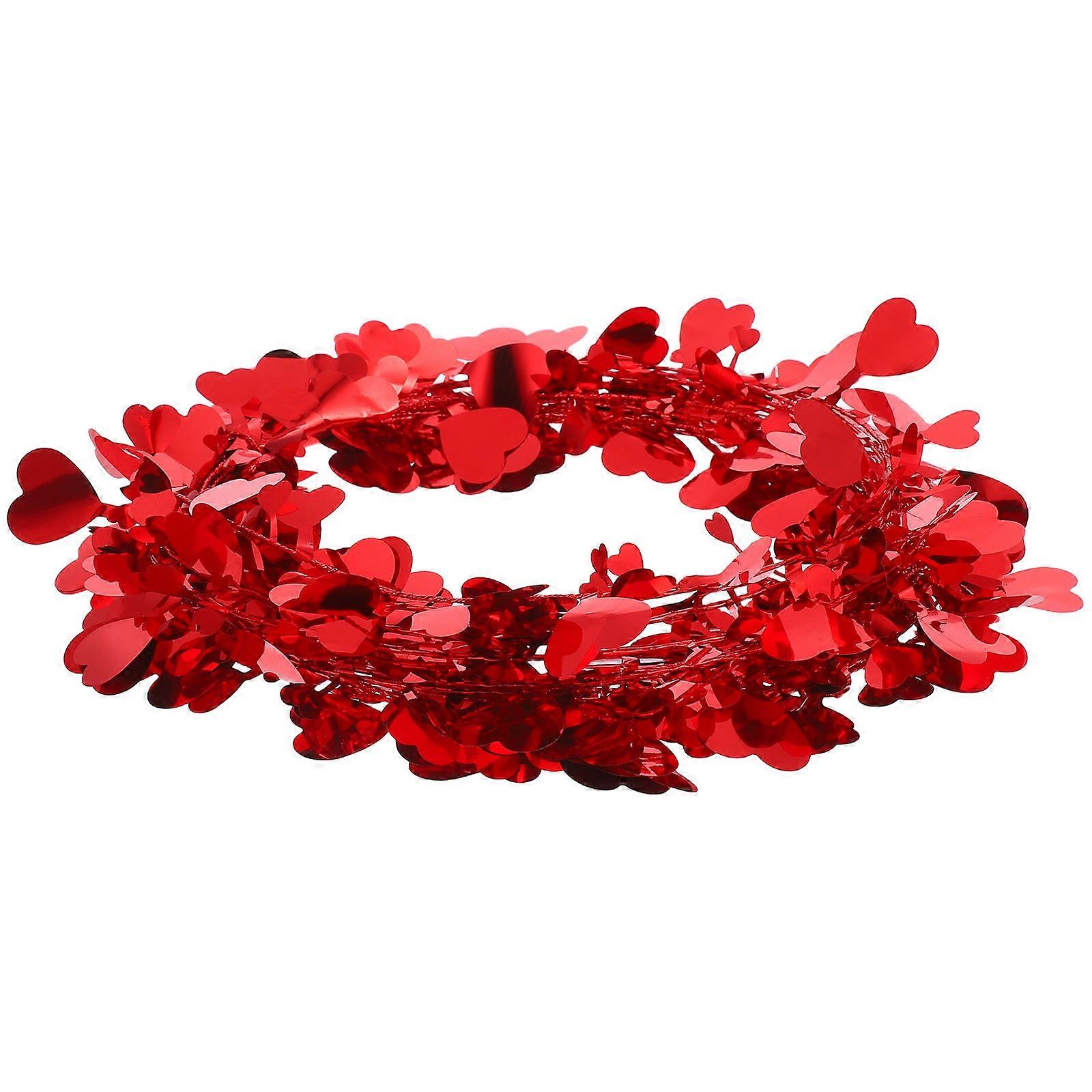 Valentines Day Front Door Decorations Heart Wreath Romantic Valentines Day Decor For Couples 9.1×9.1×2.2in 1Set