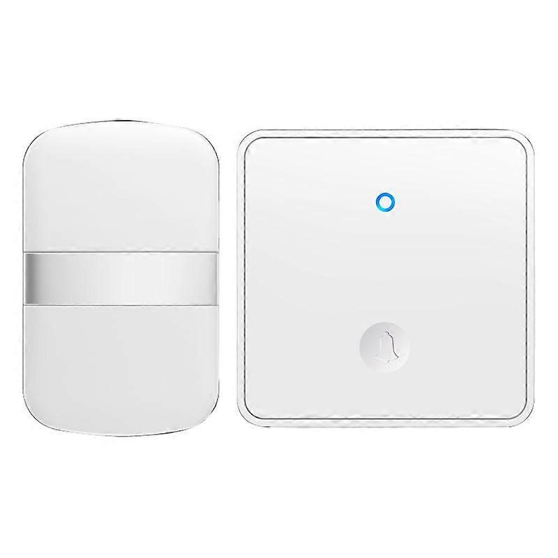 Self-powered Wireless Doorbell No Battery Required Ring Chime (Type 86 Big Button), 1 Transmitter+1 Receiver