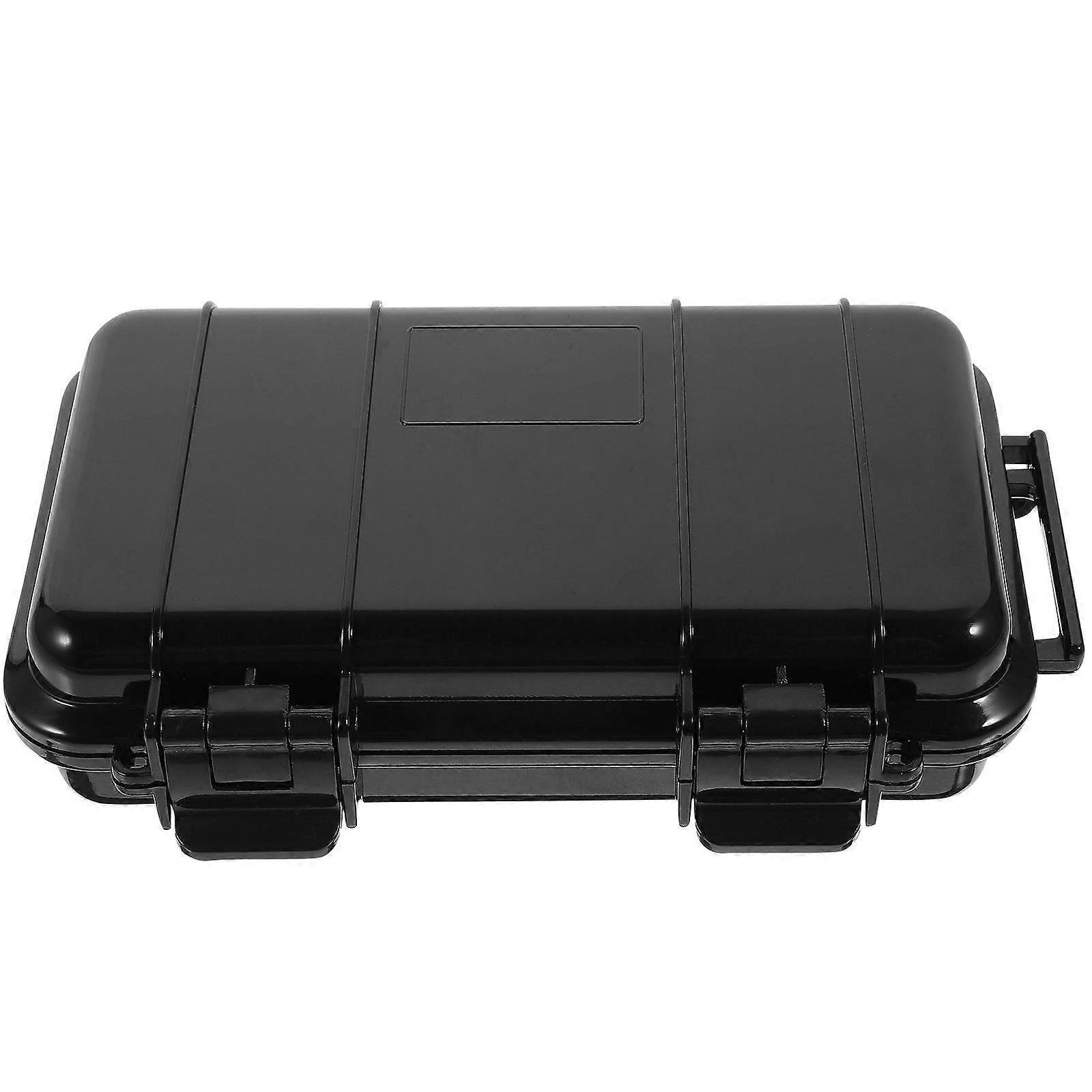 Compact Design Survival Storage Case Waterproof Dustproof Shockproof Insect-Proof Black 19.2X12.2X5.2CM 1Pack