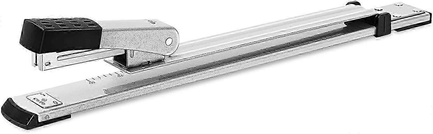 Long Reach Stapler with 25 Sheet Capacity, Ideal for Booklet or Book Binding, Standard Long Arm Design, Silver Finish Suitable for Various B